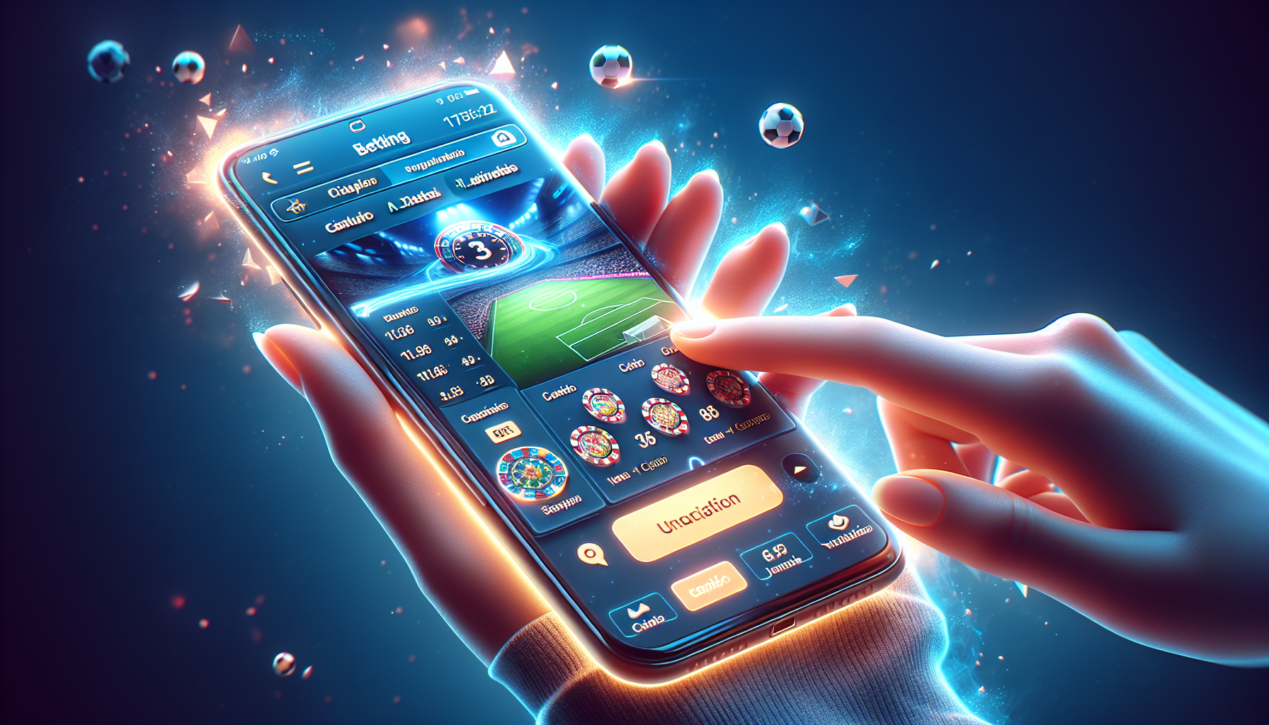 Interfaz de la app bet365 mostrando apuestas y casino en vivo