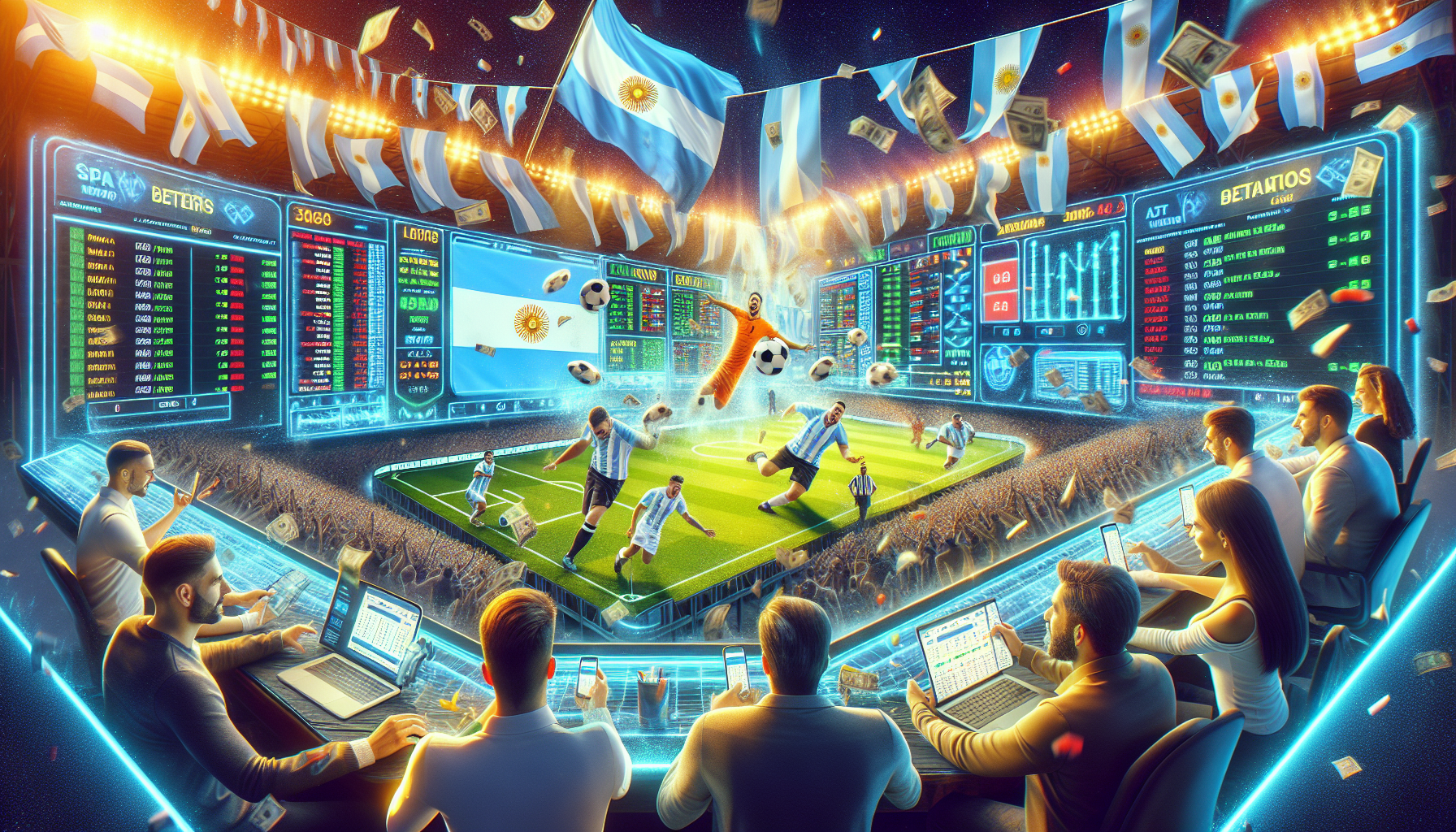 Apostadores de Argentina explorando cuotas deportivas y mercados en Bet365