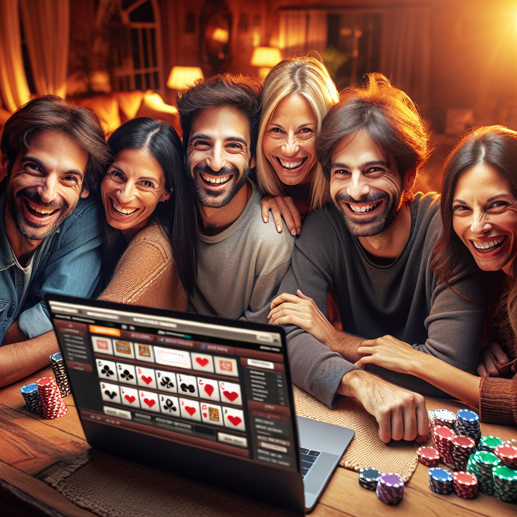 Grupo de amigos argentinos apostando responsablemente en Bet365 y divirtiéndose.